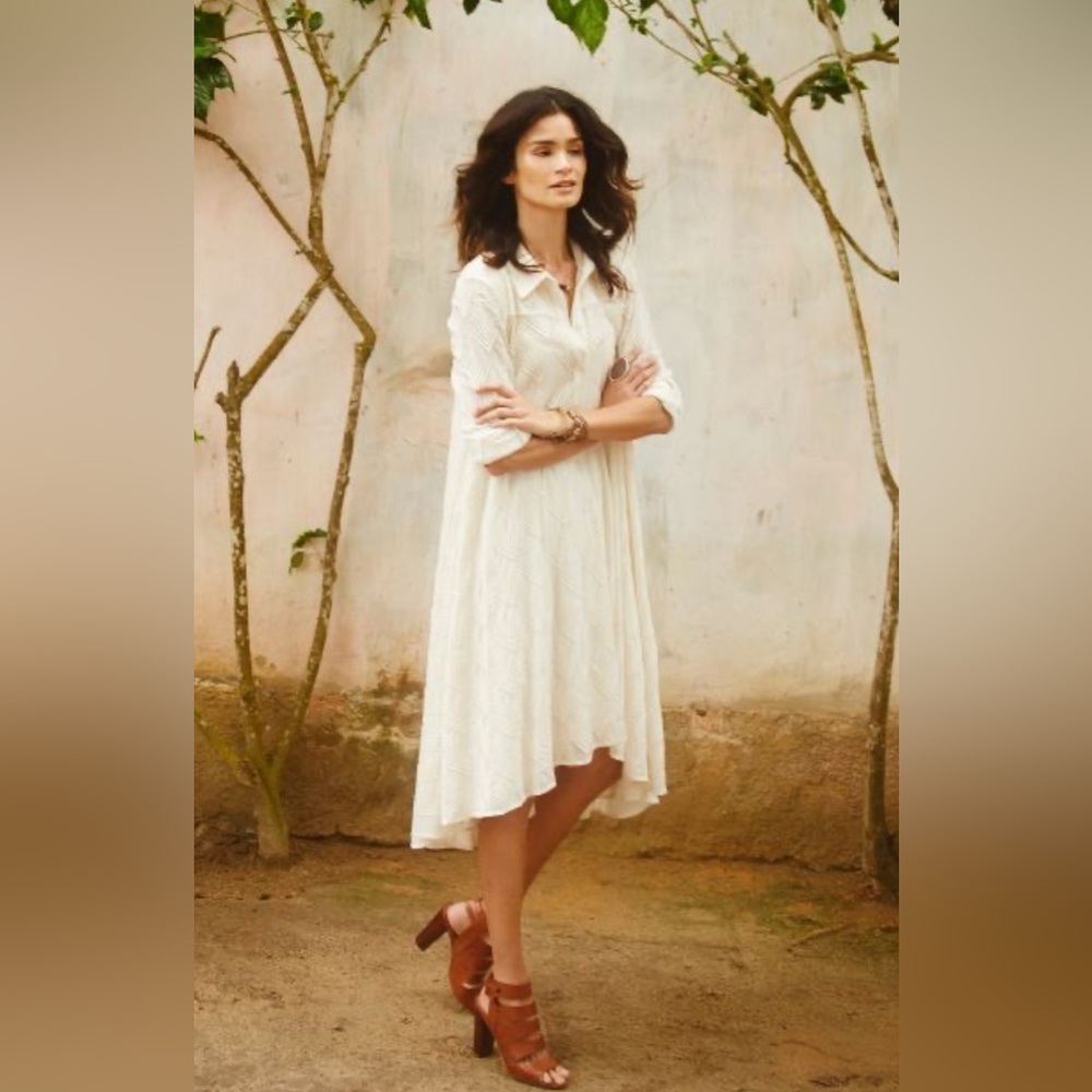 Holding Horses by Anthropologie | White Textured Shirt Dress | Size 4
